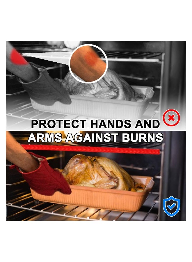 Oven Rack Shields, 4 Pack Heat Resistant Silicone Oven Rack Cover 14 Inches Long Oven Rack Edge Protector, Protect Against Burns and Scars Protector Hot Strip (Red) - Image 3